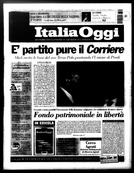 Italia oggi : quotidiano di economia finanza e politica